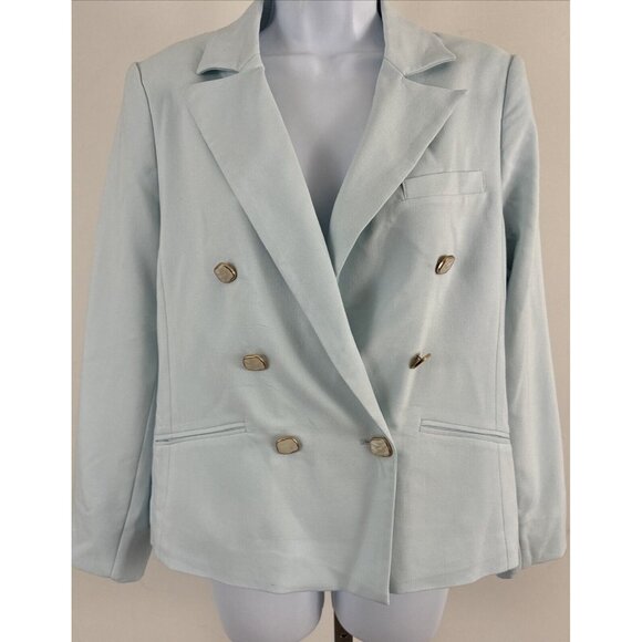 House of Harlow Jackets & Blazers - HOUSE OF HARLOW Ice Blue Double Breasted Blazer W/Beautiful Button Detail Sz M
